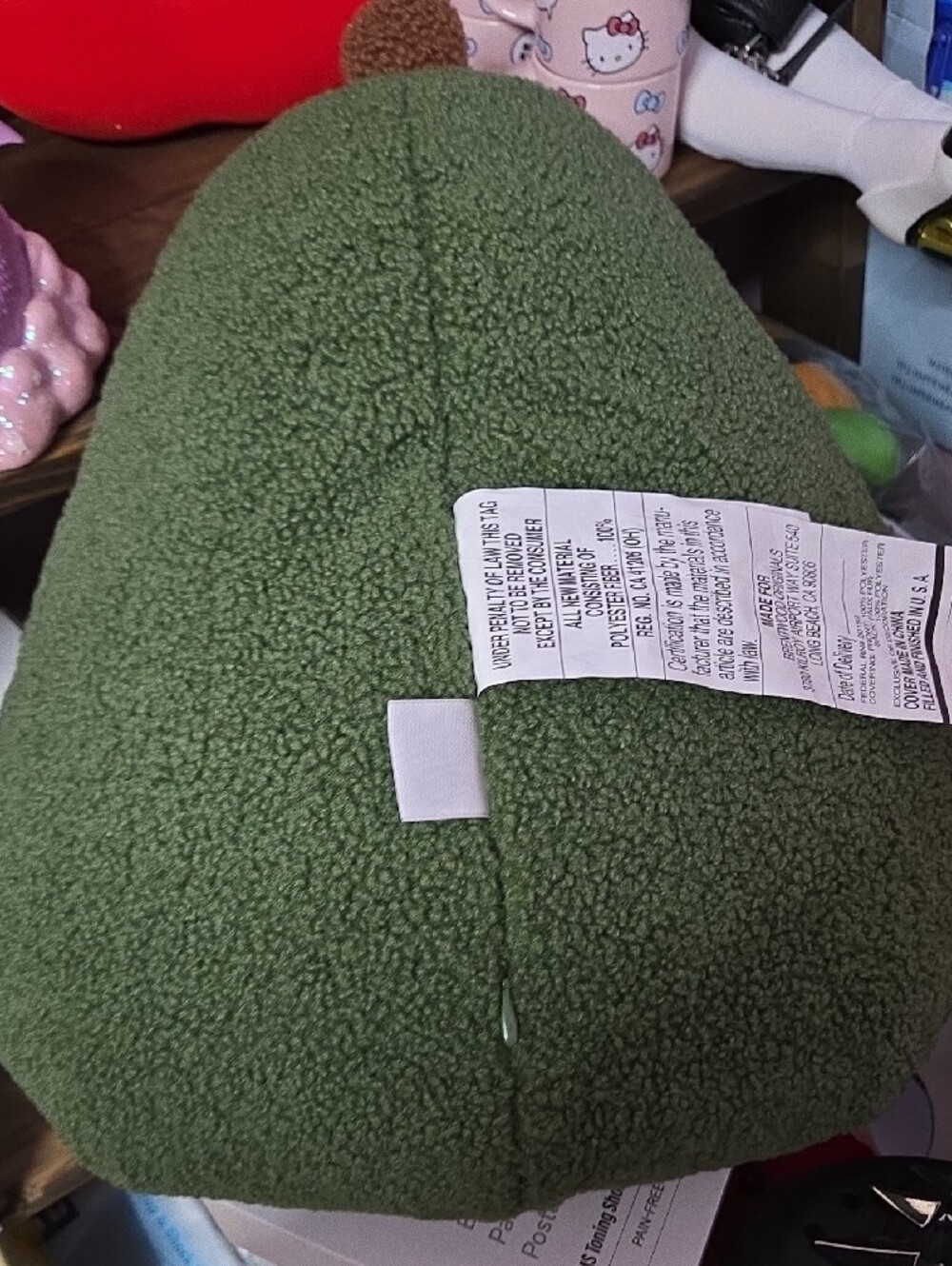 Avocado Plush Cushion Pillow - Yellow Green Brown - Picture 2 of 2